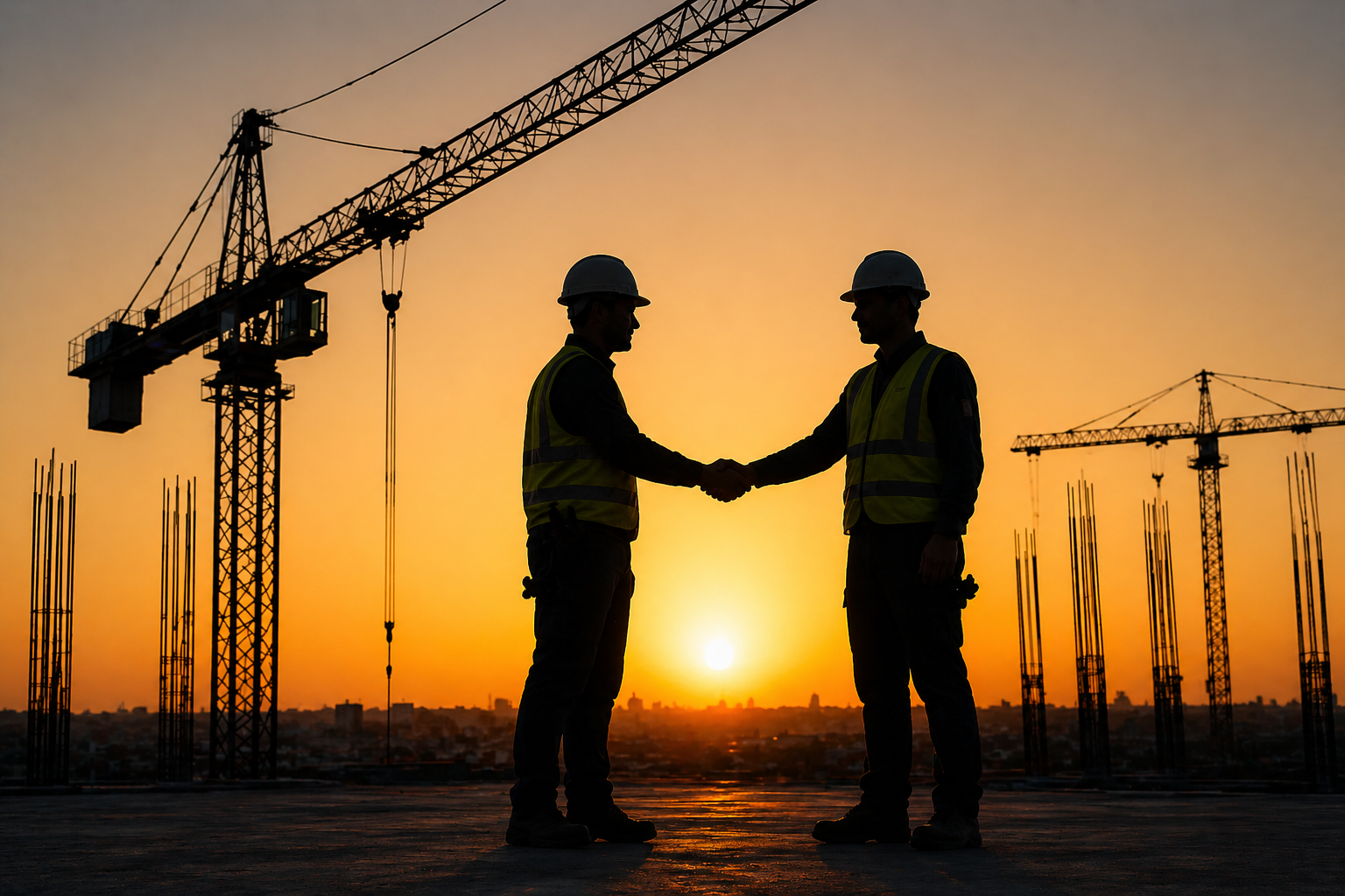 Premium Perth construction site with cranes and reinforcement work